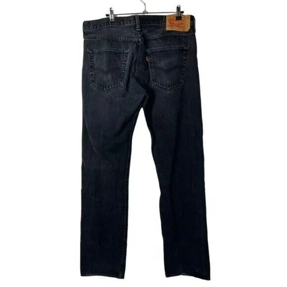 Levi's 501 Original Straight Fit Black Button Fly Jeans 36 X 36 - Picture 3 of 6